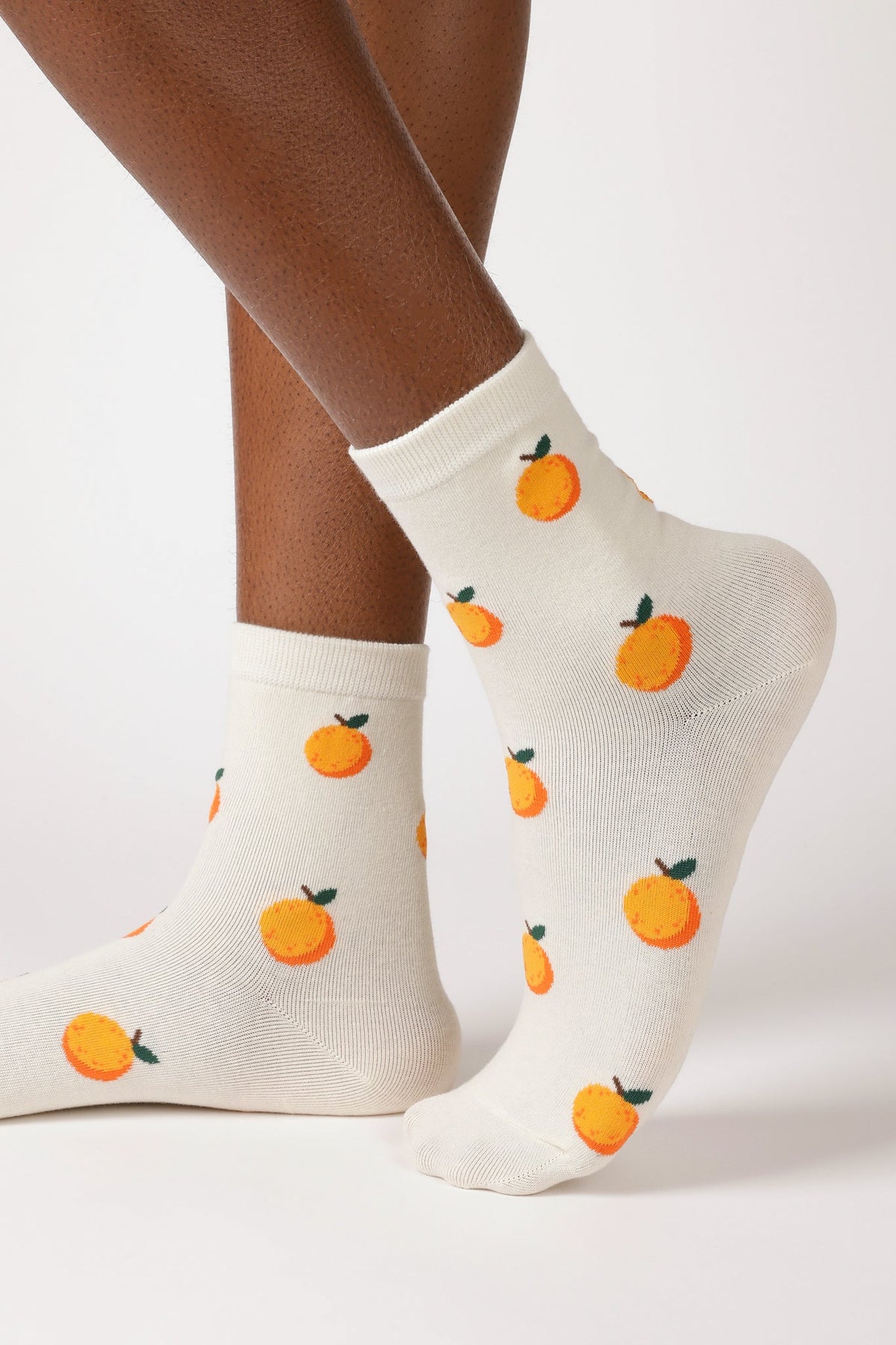 White juicy orange socks