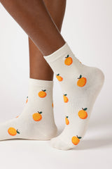 White juicy orange socks