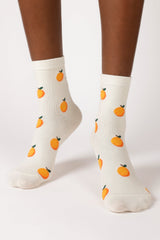 White juicy orange socks