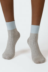 Grey and blue candy colourblock socks
