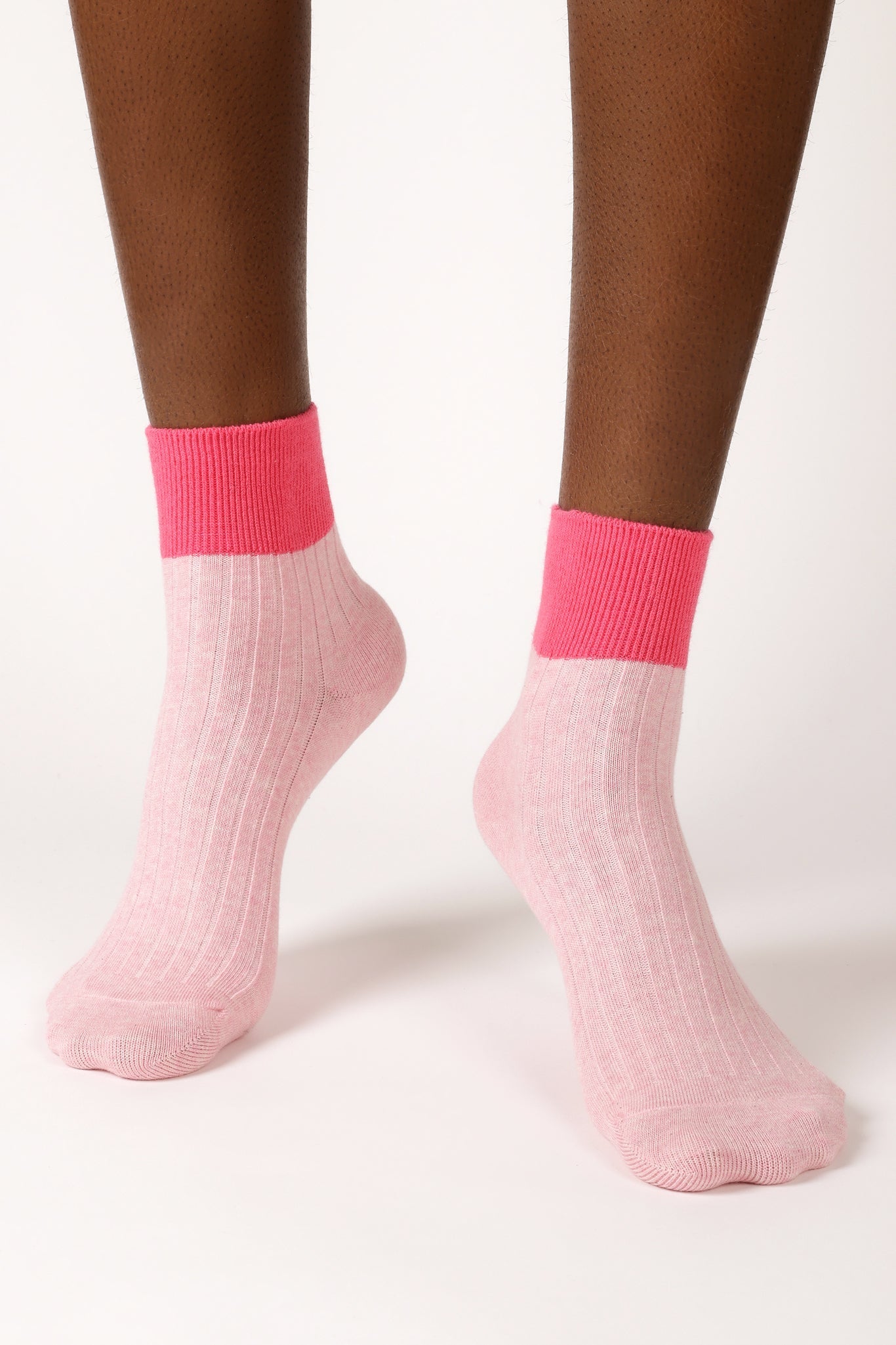 Pink and hot pink candy colourblock socks