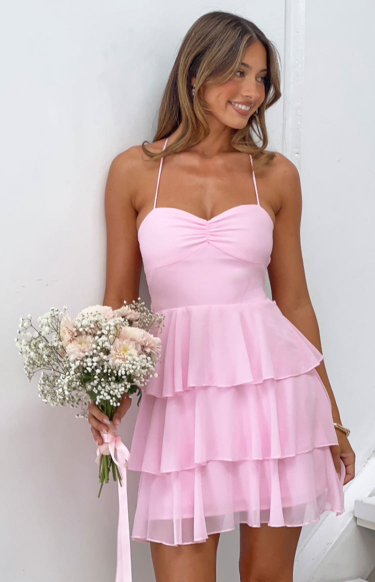 Georgie Pink Ruffle Mini Dress