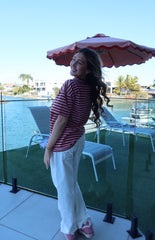 Alba Pink Stripe Oversized Tee