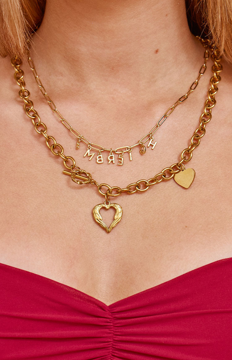 Gold Heart Chain Necklace (FREE over $100)