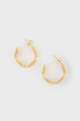 Gold daisy hoop earrings