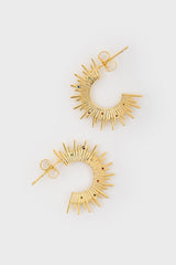 Gold rainbow diamante sun burst hoop earrings