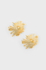 Gold star burst multi pearl earrings