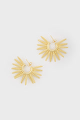 Gold thick cones starbust hoop earrings