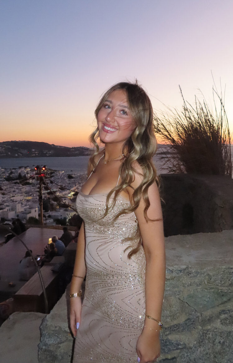 Manhattan Slip Formal Dress Gold