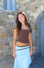 Prue Brown Scoop Neck Tank Top
