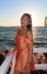 Zoella Orange Off The Shoulder Mini Dress