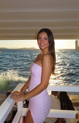 Let Go Baby Pink Ruched Mini Dress