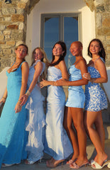 Maiah Blue Formal Maxi Dress