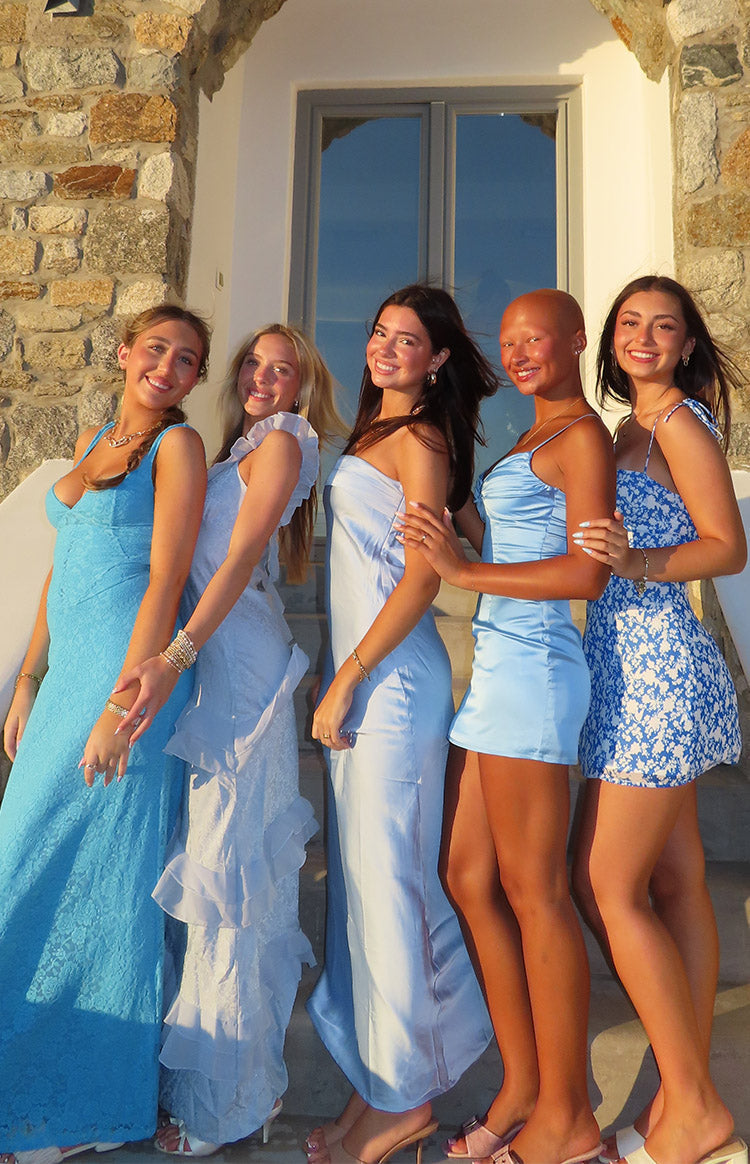 Honey Light Blue Mini Dress