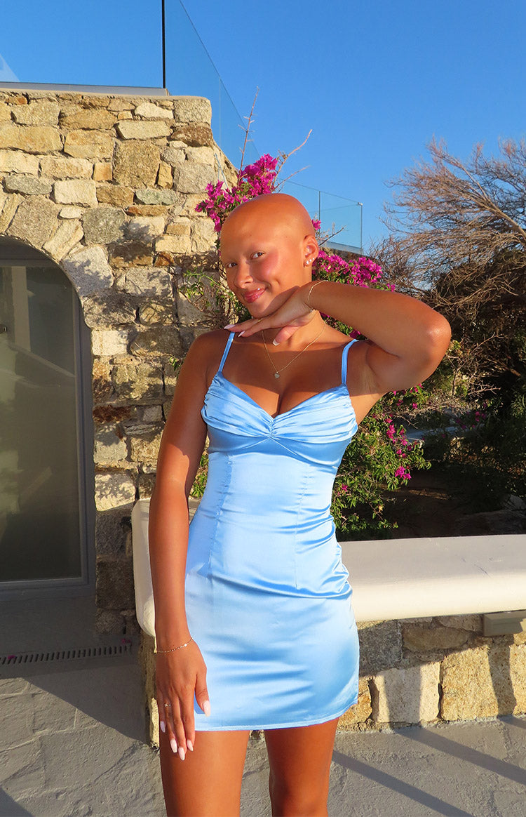 Honey Light Blue Mini Dress