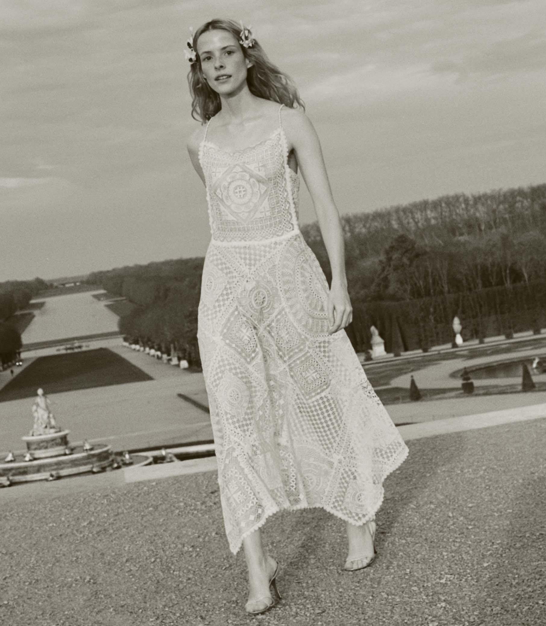 HANDKERCHIEF ANNIVERSARY DRESS -- SALT