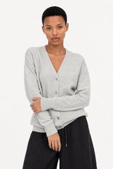 Heather grey bamboo blend boyfriend cardigan