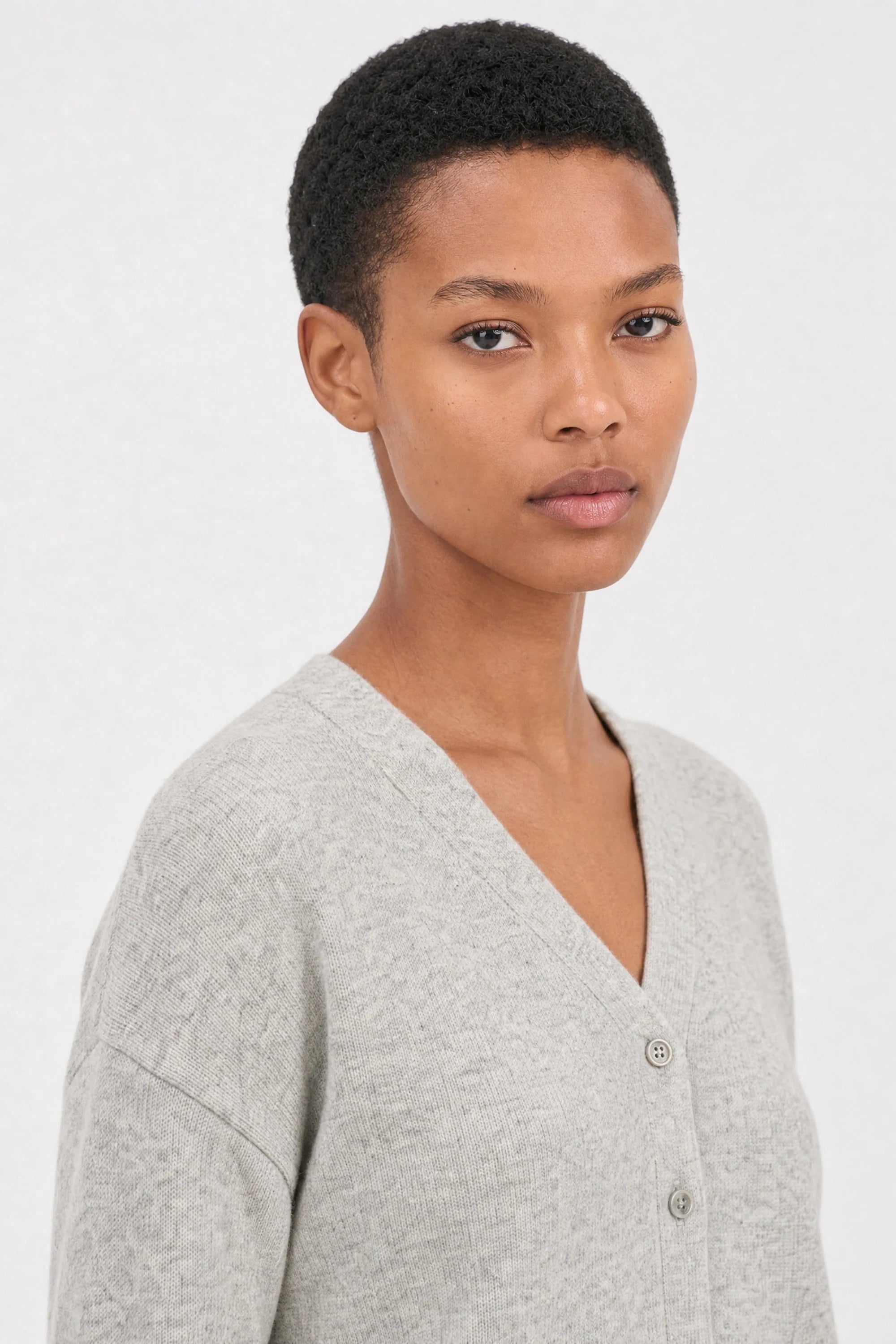 Heather grey bamboo blend boyfriend cardigan