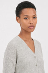 Heather grey bamboo blend boyfriend cardigan