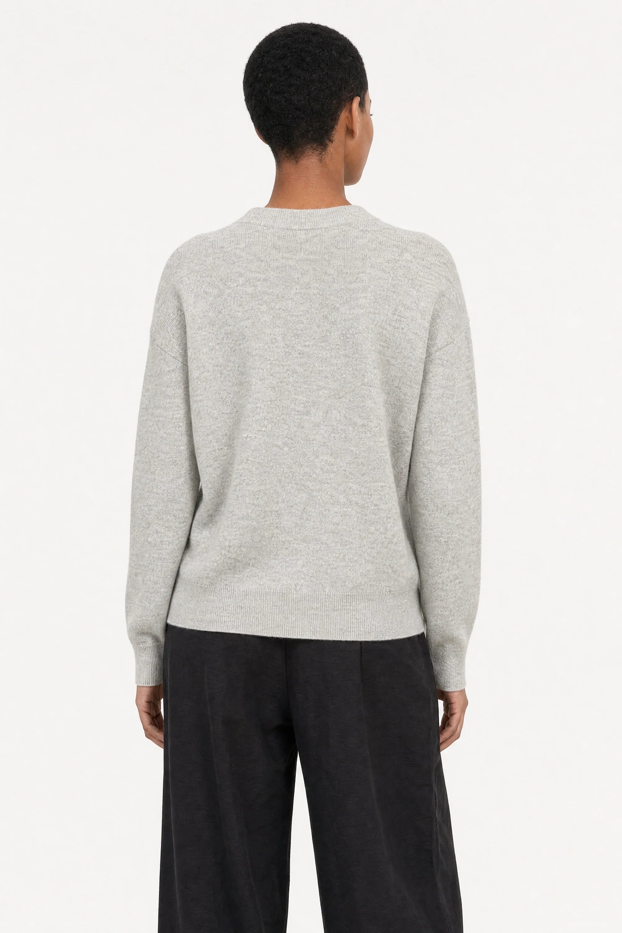 Heather grey bamboo blend boyfriend cardigan