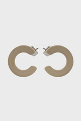Ivory matte open circle stud earrings