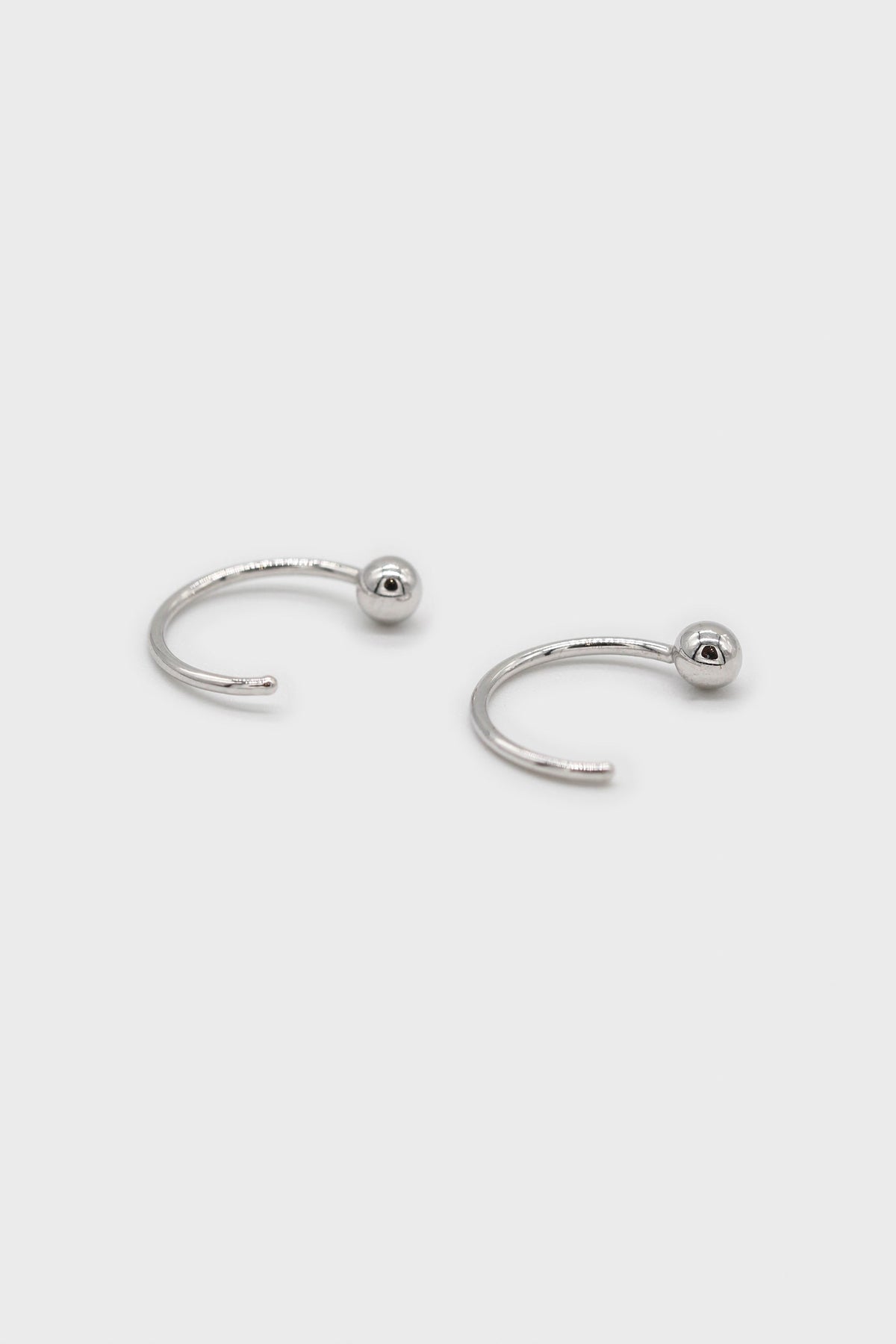 Silver ball half hoop