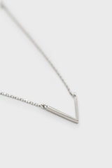 Charm necklace - Silver plunging V
