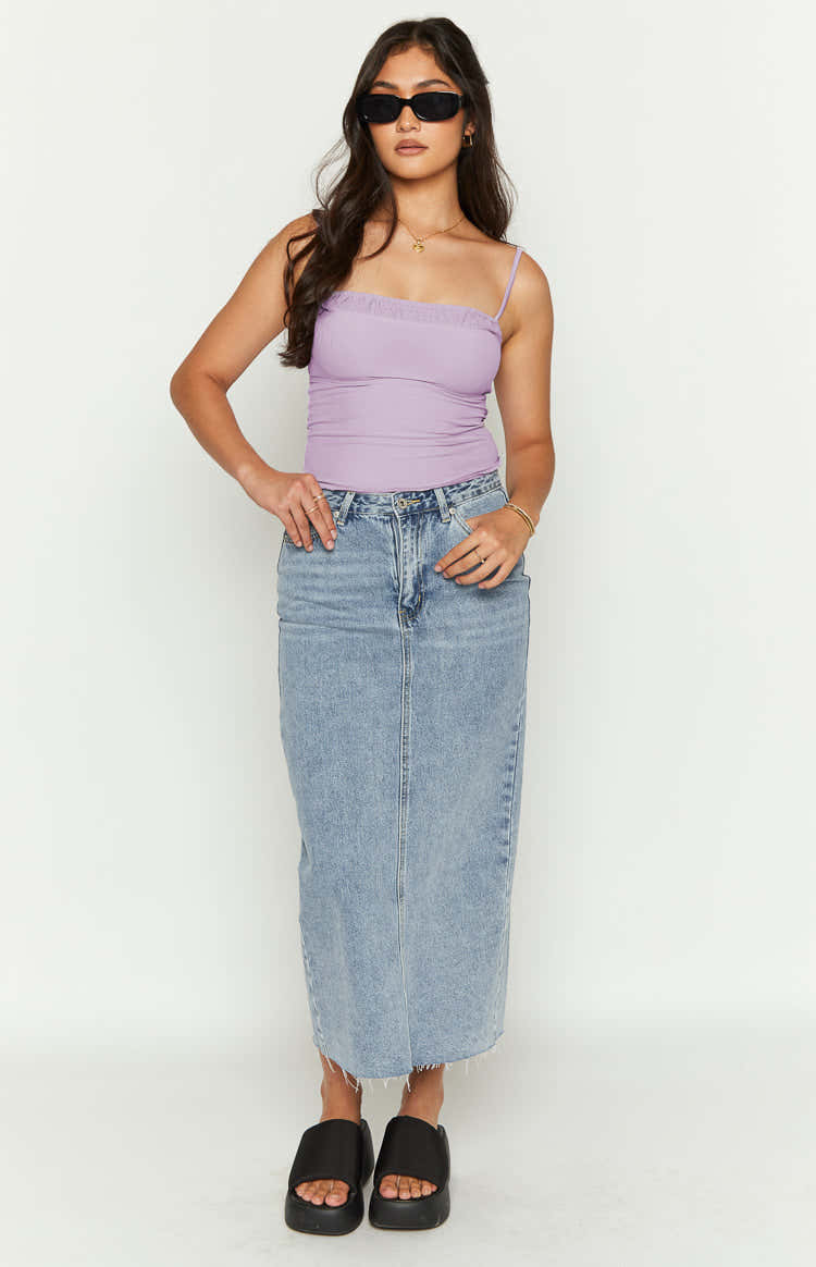 Isla Blue Denim Midi Skirt