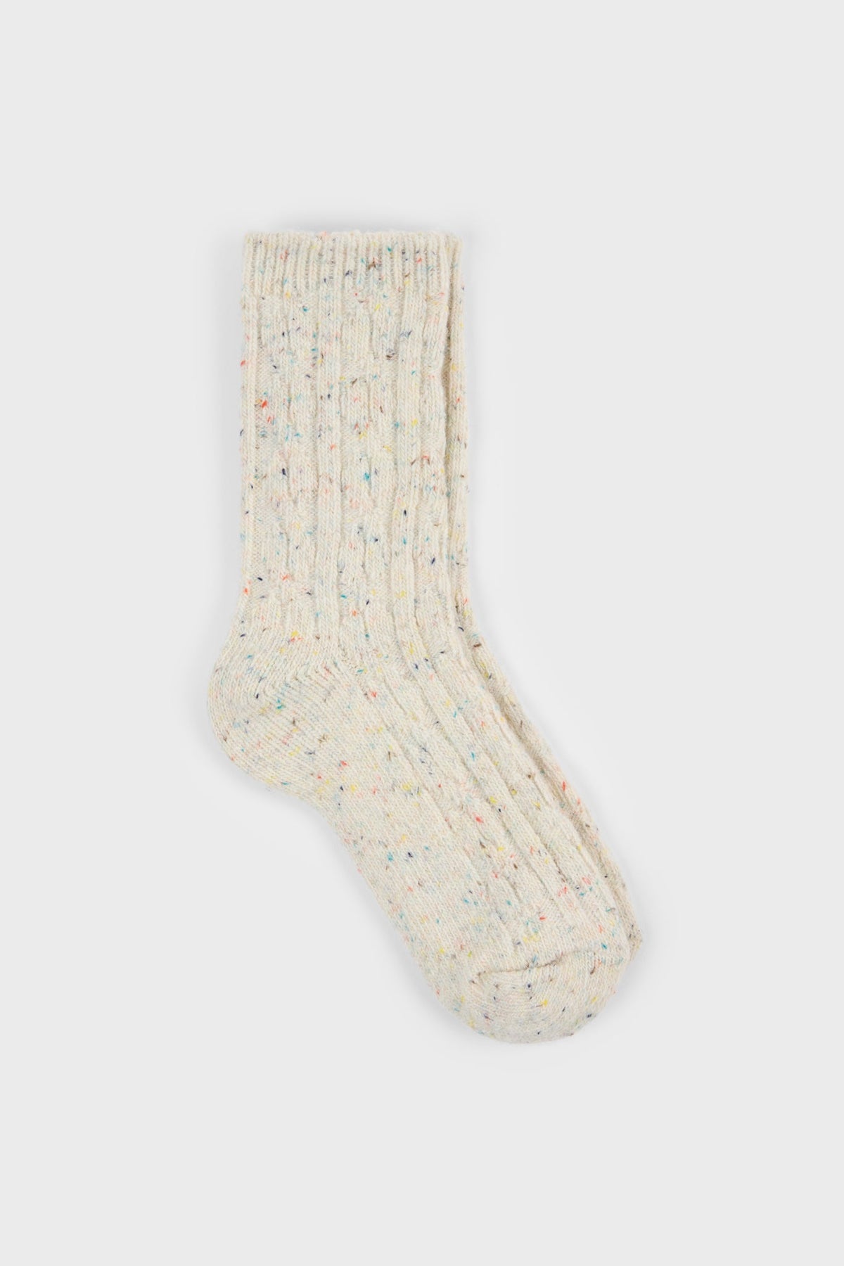 Ivory rainbow fleck thick socks