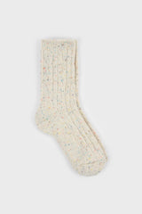 Ivory rainbow fleck thick socks