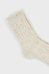 Ivory rainbow fleck thick socks