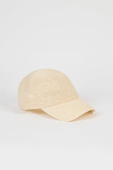 Ivory straw weave baseball hat