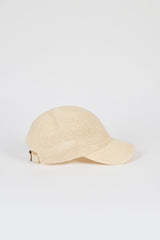 Ivory straw weave baseball hat