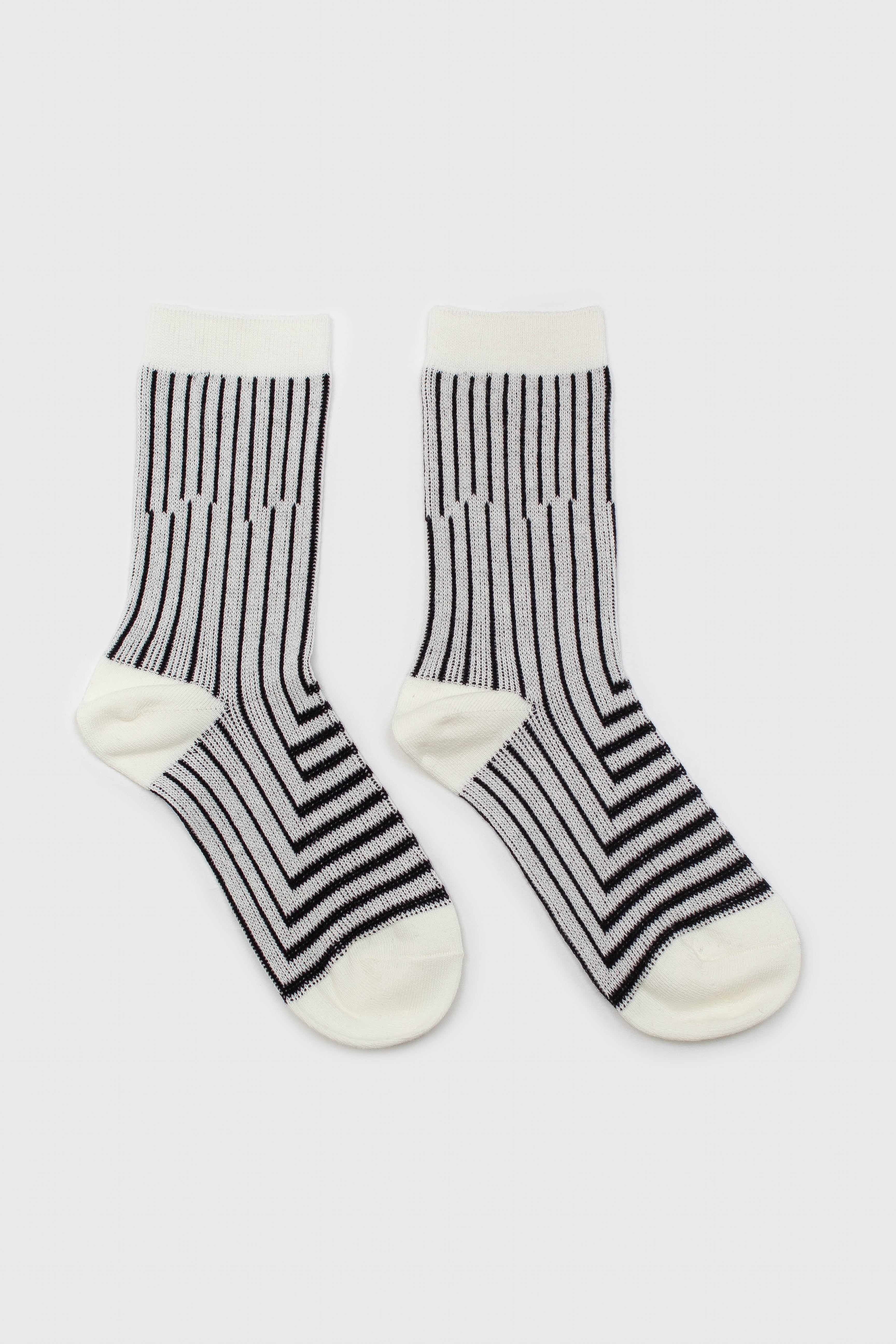 Ivory and black geometric socks