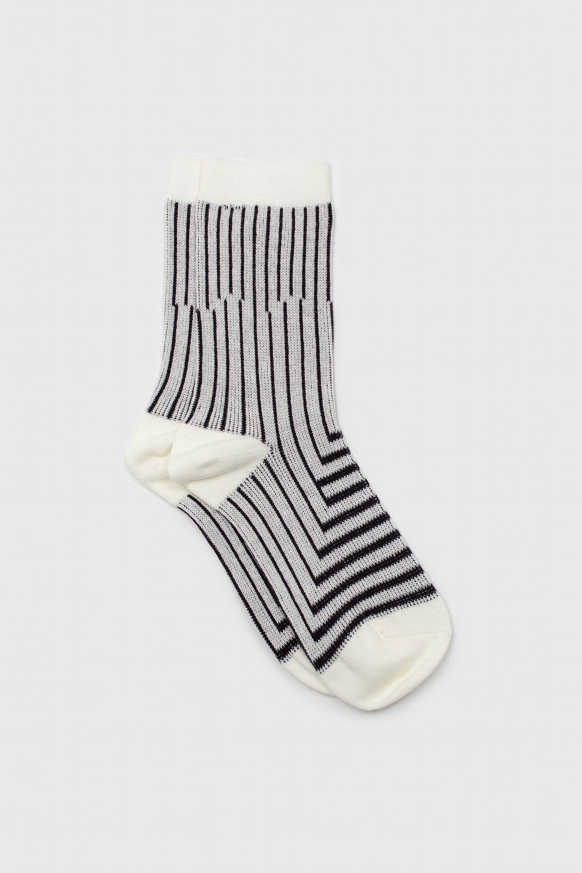 Ivory and black geometric socks