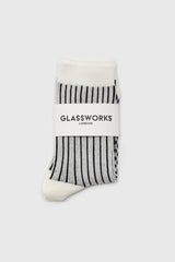Ivory and black geometric socks
