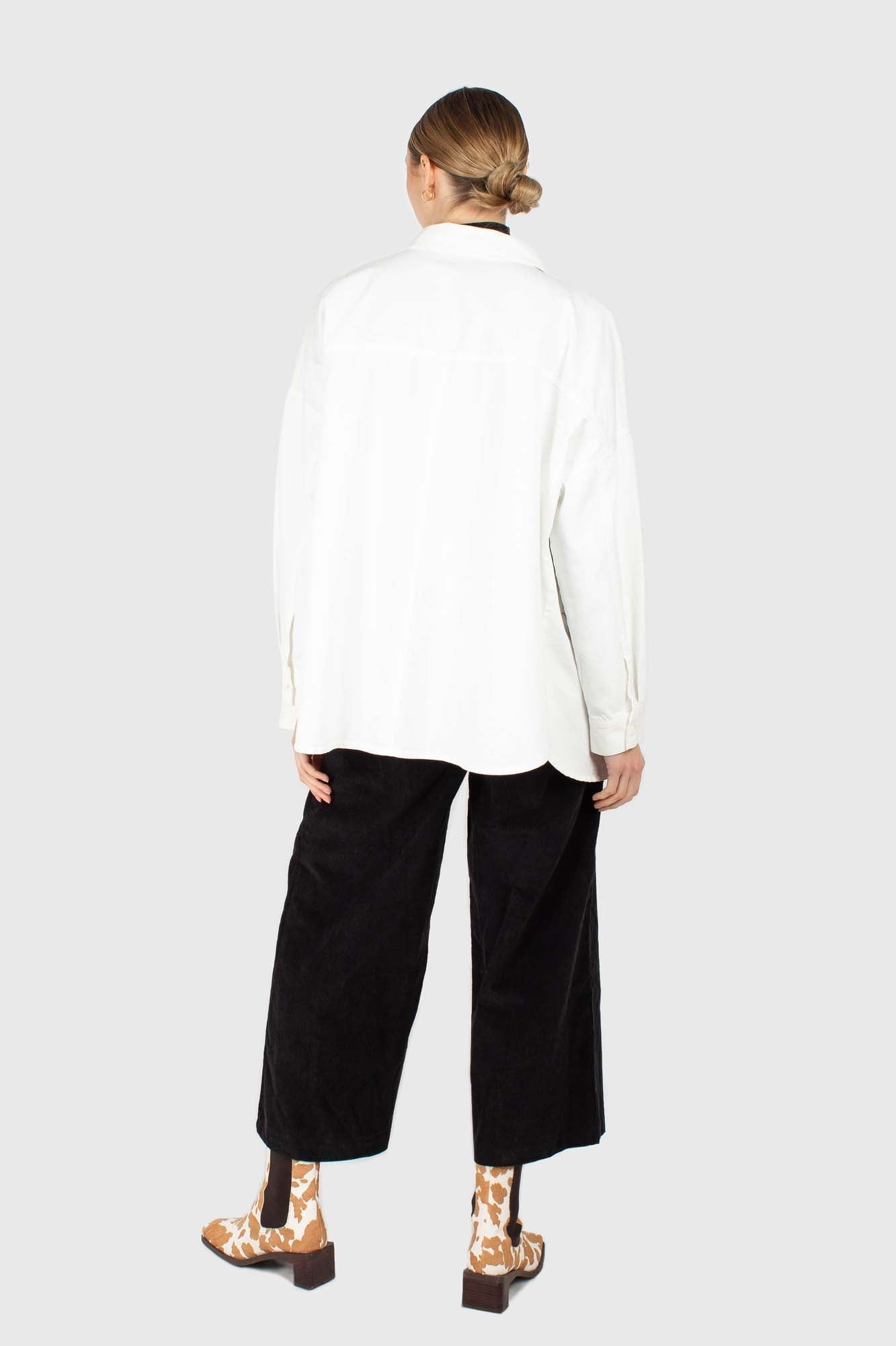 Ivory oversized shirt jacket