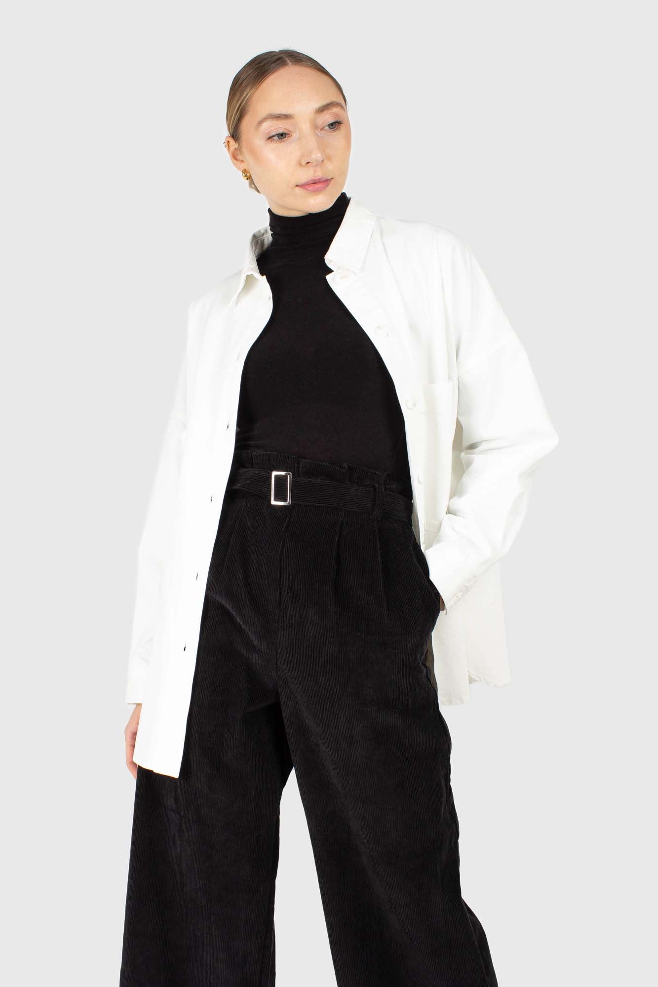 Ivory oversized shirt jacket