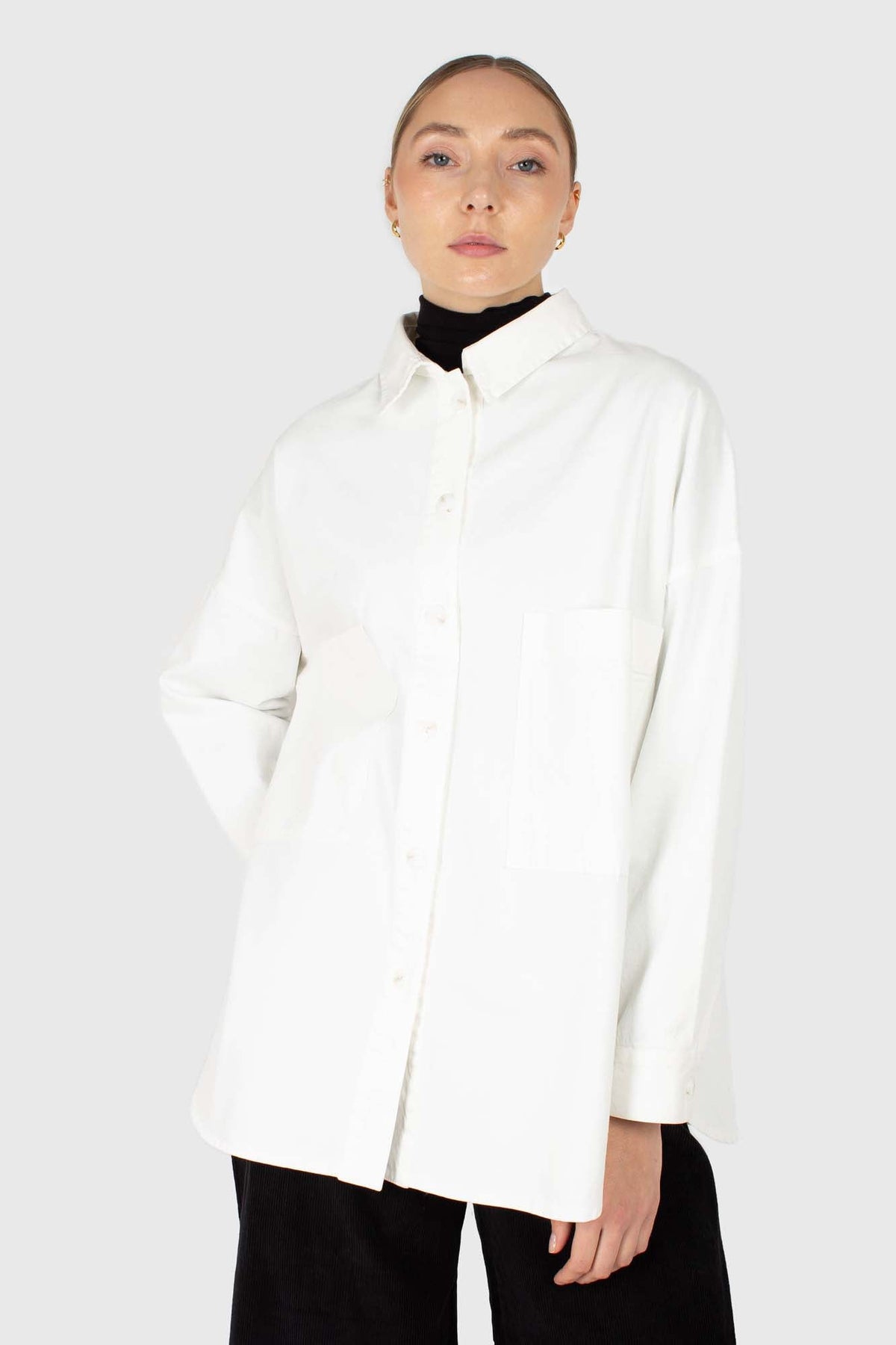 Ivory oversized shirt jacket