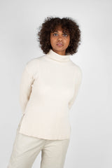 Ivory shaped rib turtleneck jumper
