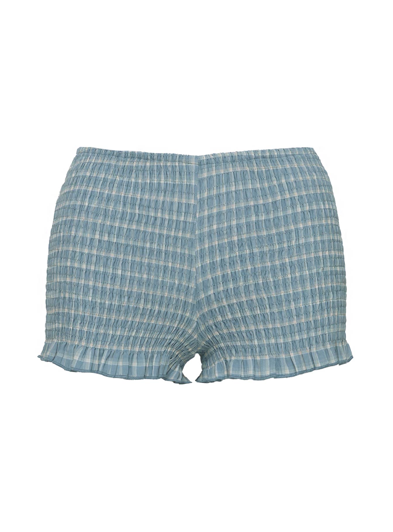 Jukebox Shirred Micro Shorts Blue