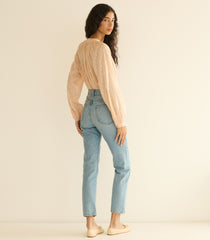 JULIENNE TOP -- PEACH SORBET MARSEILLE EMBROIDERY
