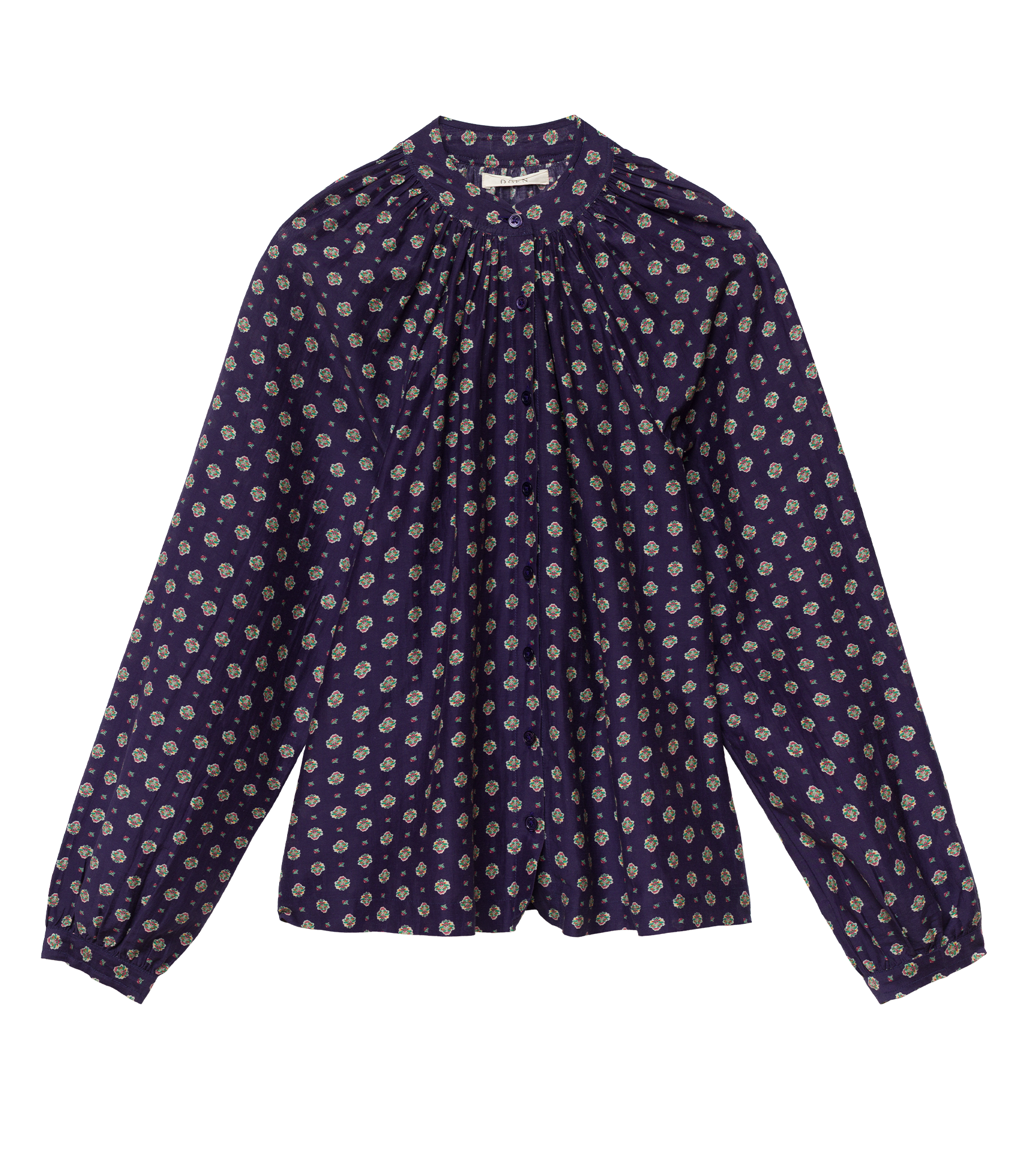 JULIENNE TOP -- NAVY CADIZ FOULARD