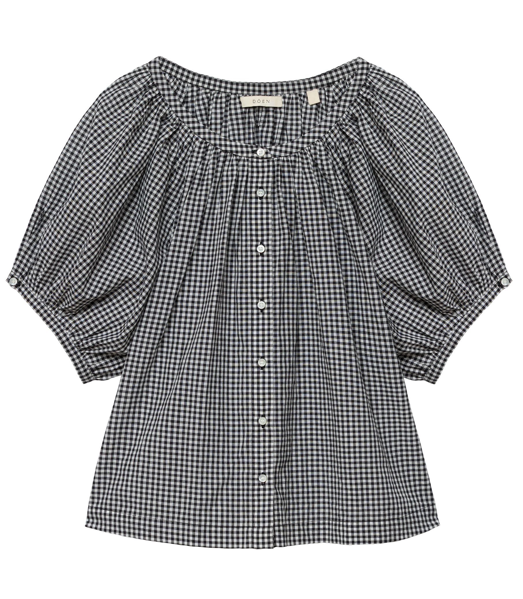 JUNE TOP -- NOIR LA MADDALENA GINGHAM