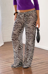 Joplin Black Sheer Zebra Print Pants