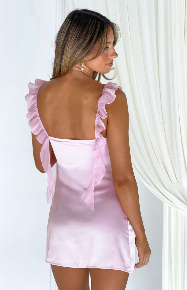 Joyce Pink Satin Mini Dress