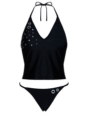 Kelipa Embellished Micro Bikini Bottoms Black