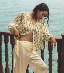 LAVON SCARF PANT -- VANILLA