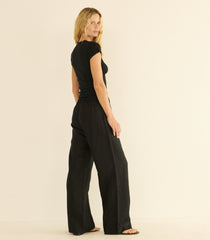 LAVON LINEN PANT -- BLACK