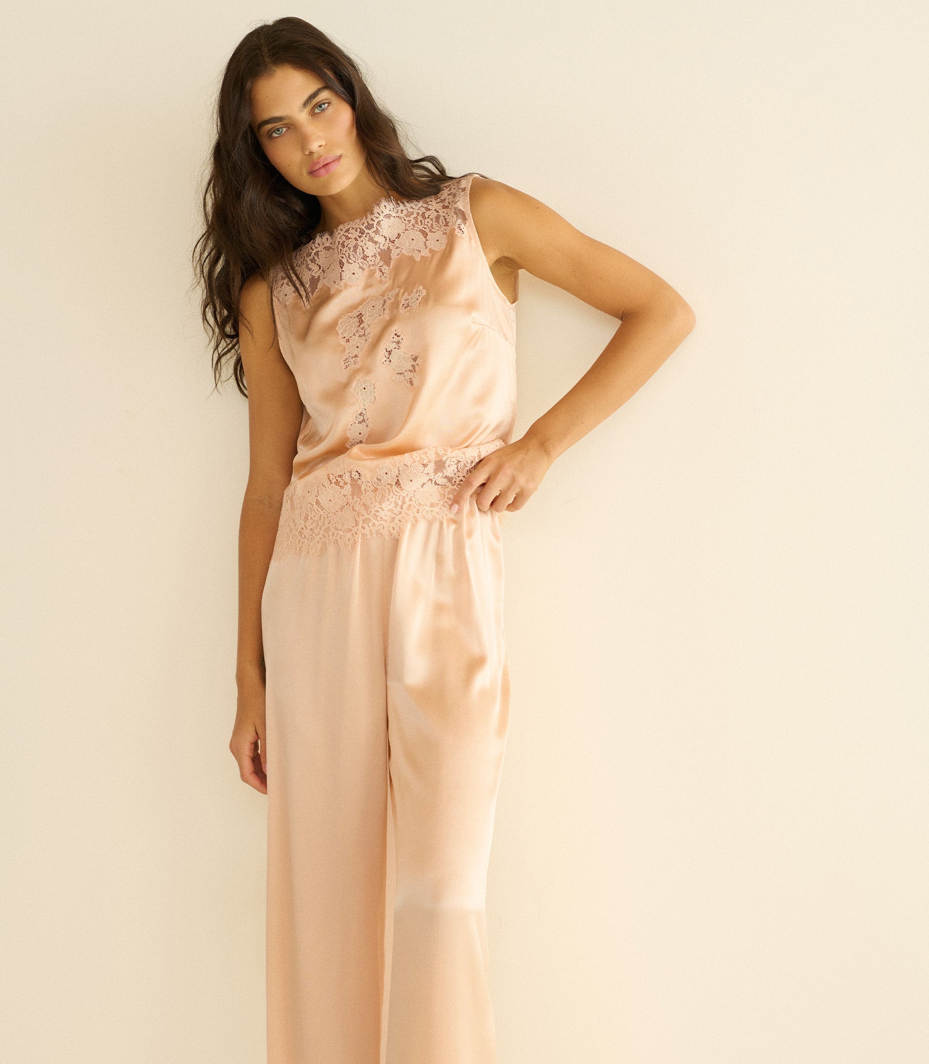 VIVIANE TOP -- PEACH SORBET